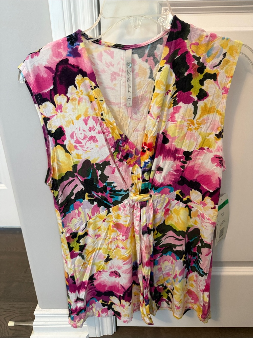 Floral Pink & Yellow Circle Shirt by Sag Harbor